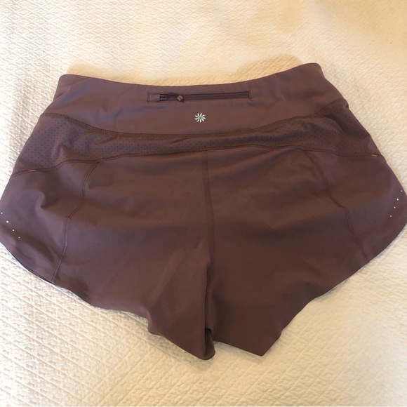 Athleta Run With It 3” Mauve Purple Workout Shorts - Picture 3 of 7